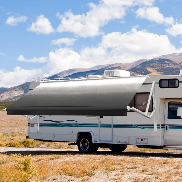 Awnlux Motorized Electric Roll Out Motorhome Trailer RV Caravan Camper Van Side Awning with LED Strip