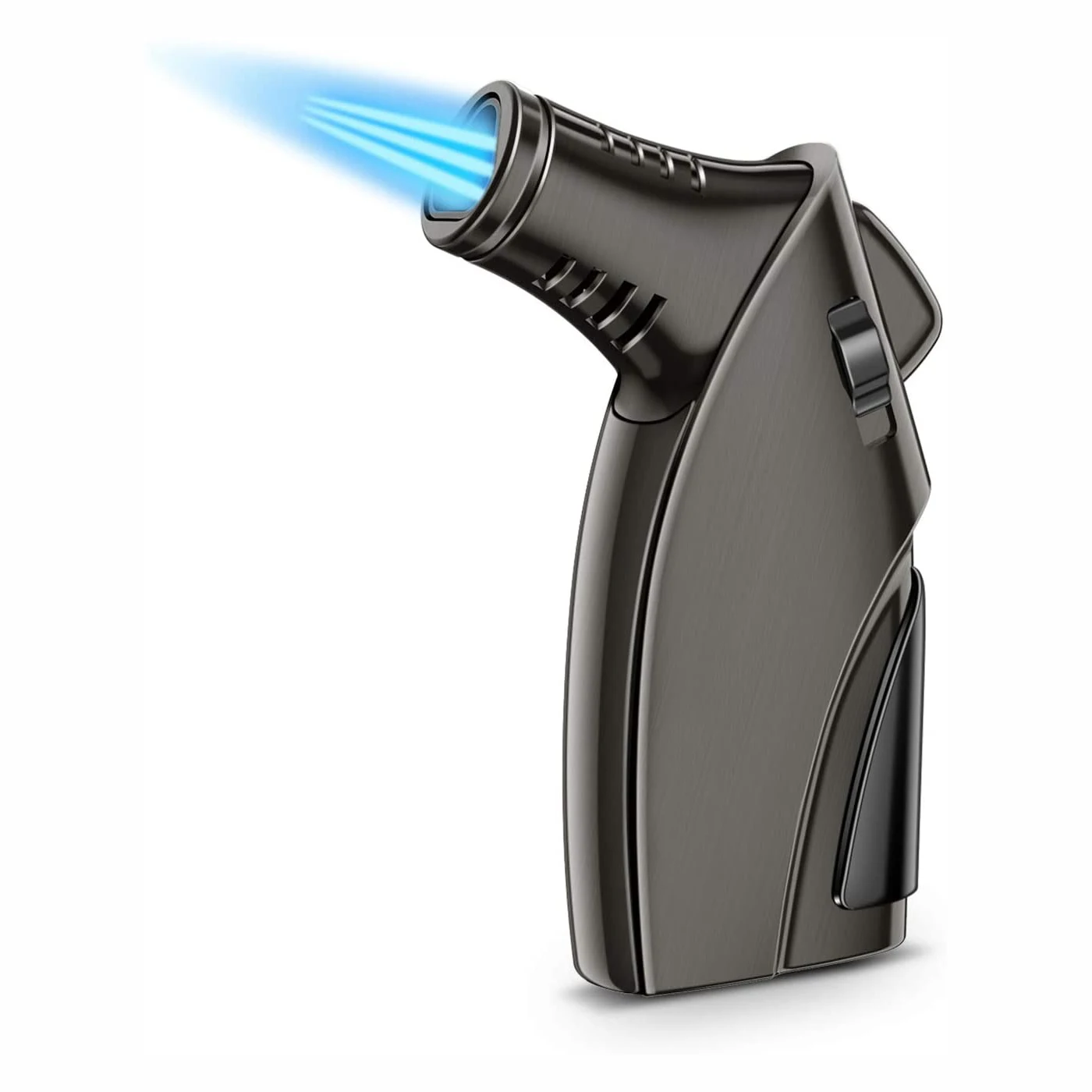 
Custom Logo Cbd Table Gun Safety Lock Triple Jet Flame Butane Cigar Lighter Cigar Torch Lighter Cigar Lighter 