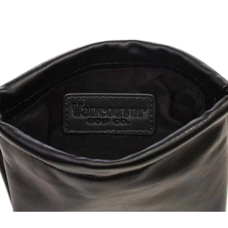 Golf Drawstring Bag Premium Leather Golf Valuables Pouch Bag Portable Stuff Sack
