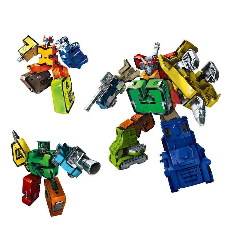 Children synth numbers mathematical symbol assembly deformation robots learning toy digit transform robot for kids action figure