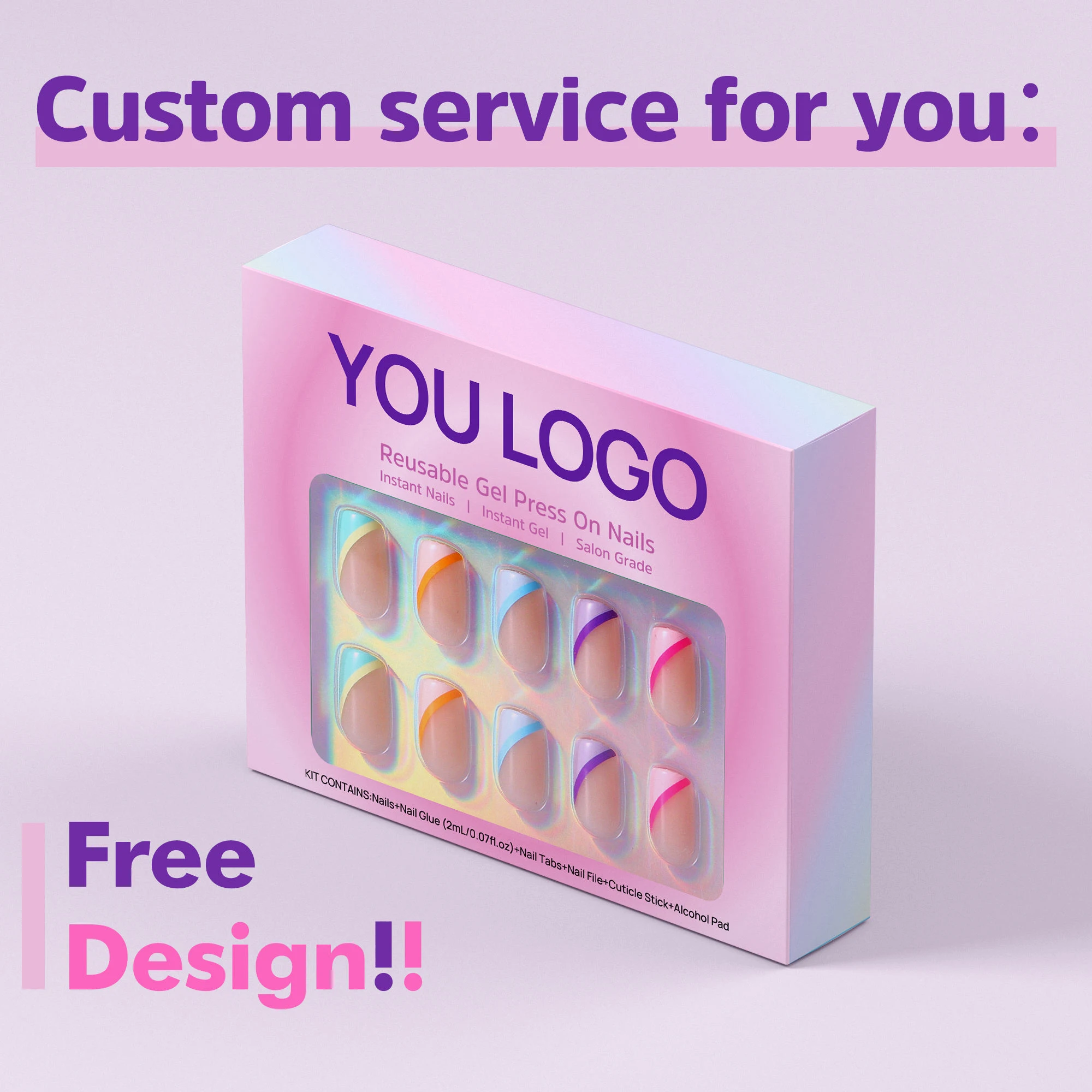 High Quality Acrylic Pressed On Fake Nails Golden Design Almond Nails Wholesale Hand Made Cat Eye Gel Press On Finger Nails Set