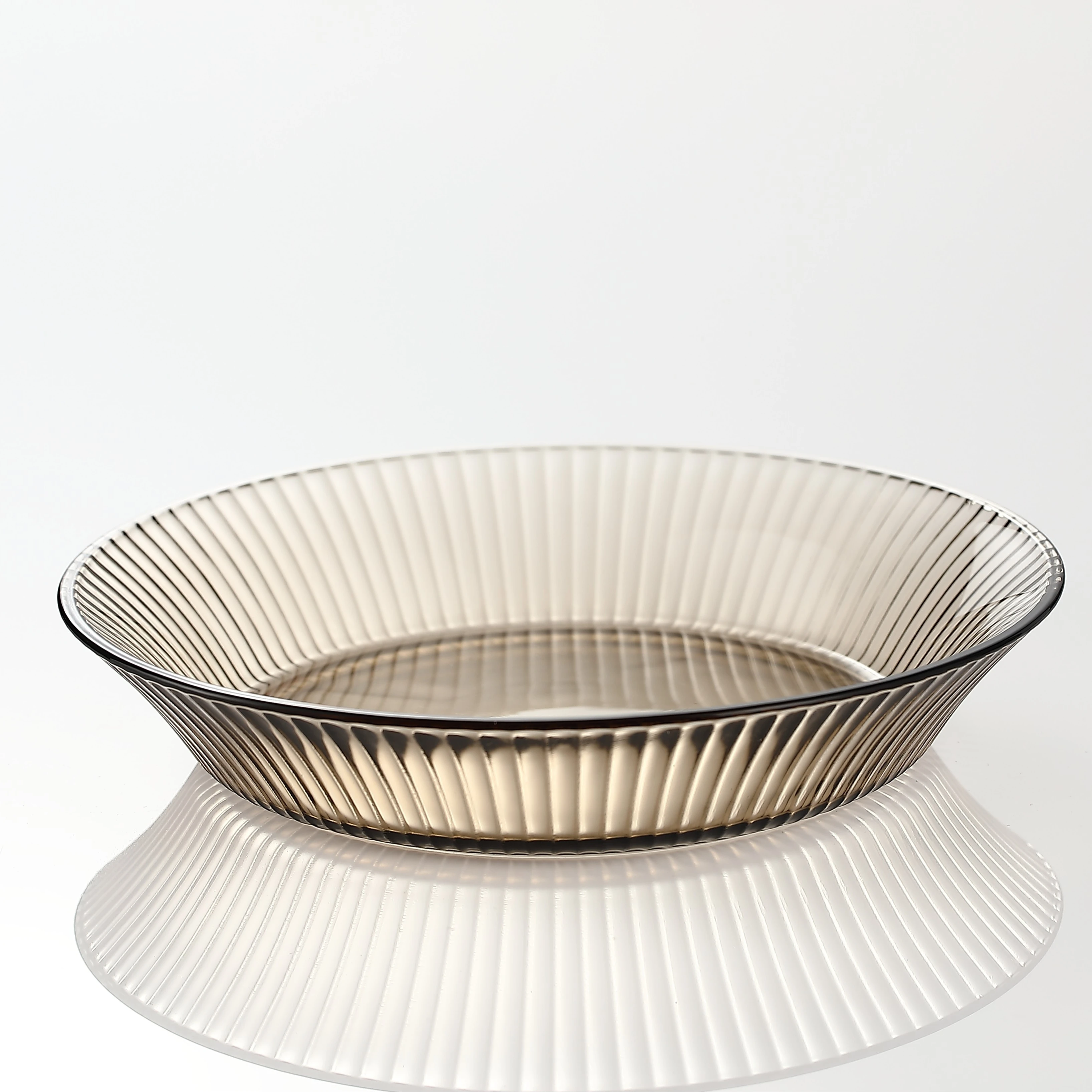 Luxury Mini Glass Plate Set Grey Vertical Polished Dishwasher Safe. Home Kitchen Parties. Classic Disposable Soup Mixing Dish