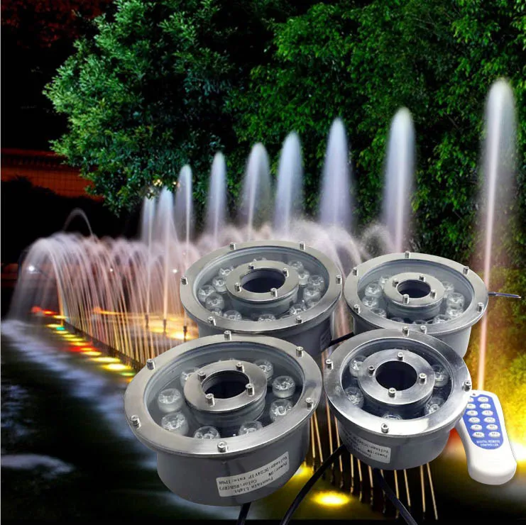 Hot Sales Ip68 Waterproof Aluminum  Underwater Ring Led Fountain Light Ac/dc12v Rgb Pool Light For Theme Park