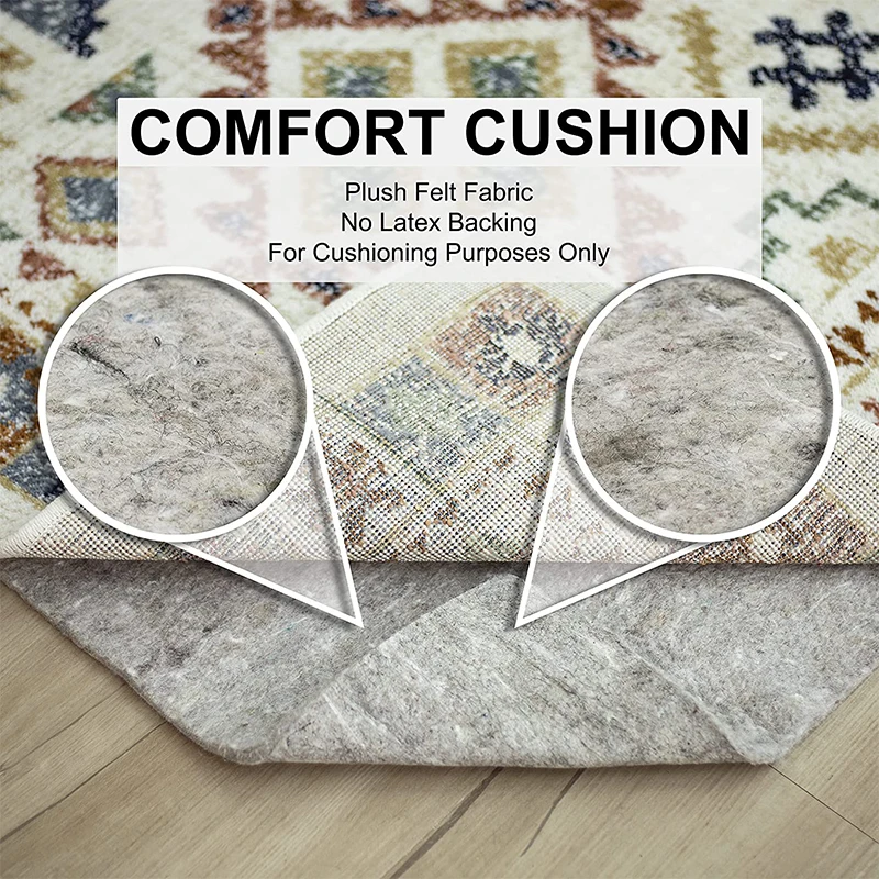 Premium Carpet Padding gripper 1/4 inch Thick Grey Non-Slip carpet underlay Felt Rug Pad Perfect for Any Flooring Surface