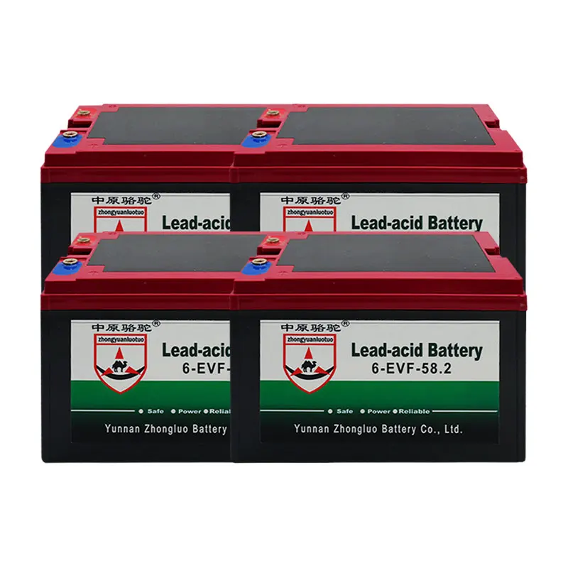 Zhongluo factory manufacturers directly deliver 6-EVF-58 12V 58AH Electric Scooter lead acid power battery for Ebike/Tricycle