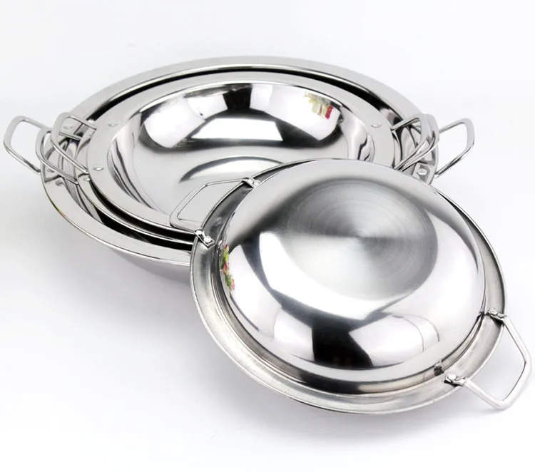 
Good quality stainless steel round pan with wide edge Alcohol stove small pot 