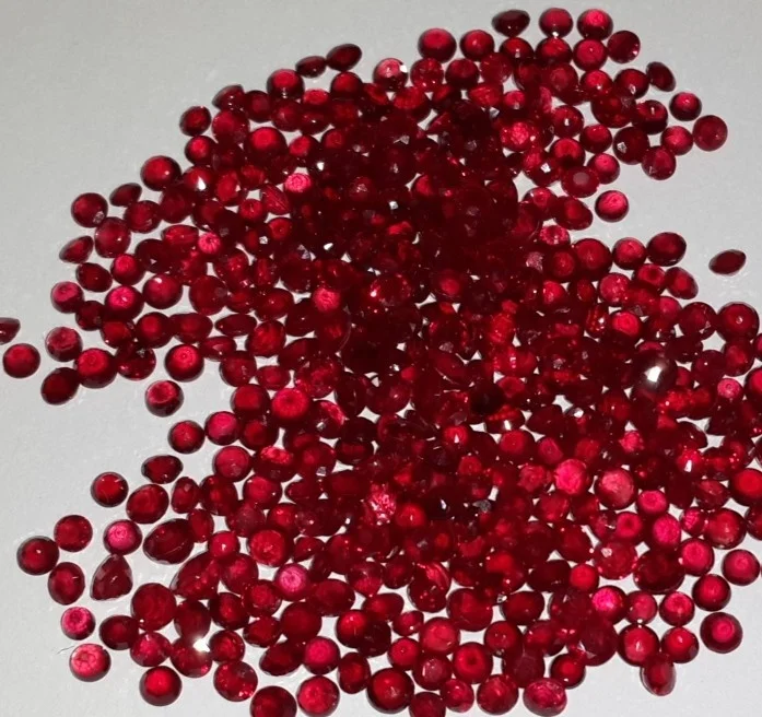 1.5-2mm Natural Loose Burmese Ruby Blood Red Color Top Quality for Setting