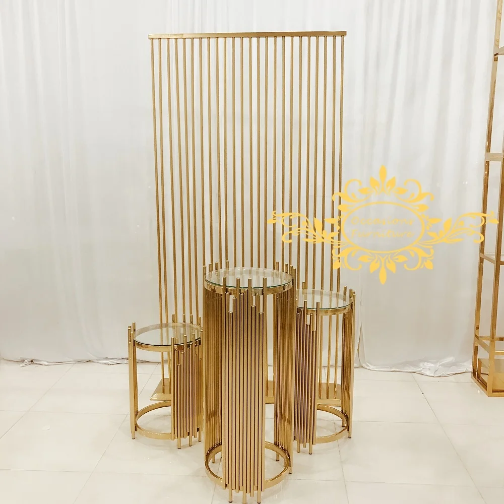 Harp shape Tubes Stand decorative stainless steel wall panel events party design Wedding Backdrops