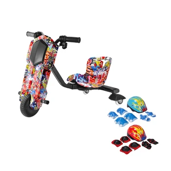 New kids outdoor toys gift 36V electric drift trike 360 3 wheel scooter with light