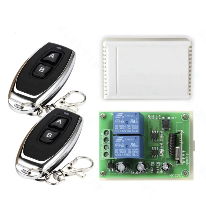 Универсальный беспроводной дистанционный переключатель, 433 МГц, 12 В постоянного тока, 2-канальный радиорелейный приемник, Модуль Автоматизации умного дома для гаражных ворот, дистанционное управление
