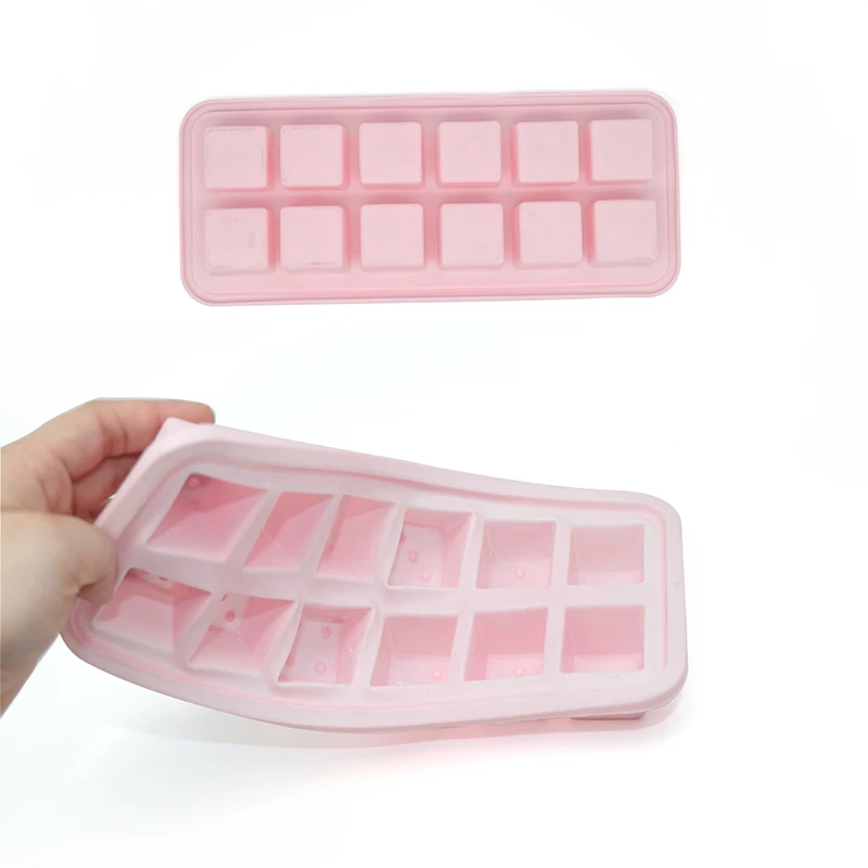 Factory Outlet Silicone Popsicle Molds Ice Tray Silicone 12 Cavity Square Shape Ice Cube Moulds