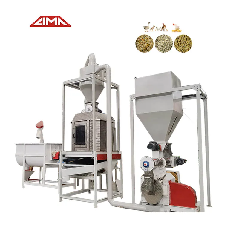 LIMA 55kw Automatic Feed Production Line 1ton Per Hour Animal Fish Pet Cattle Chicken Feed Processing Machine Plant Full Set