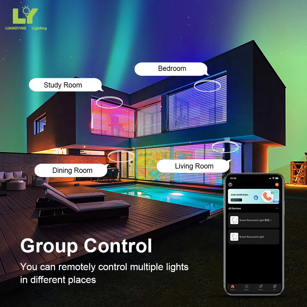 Smart Rgb 9 Вт 12 светодиодная подсветка круглая металлическая панель для помещений с распределительной коробкой