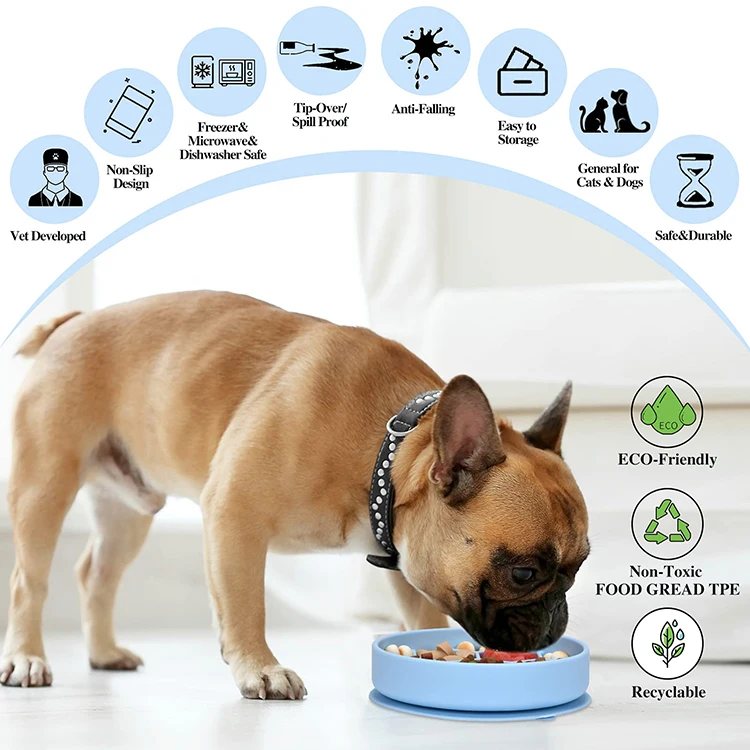 Pet Slow Food Bowl Suction Cup Honeycomb Slow Food Dog Bowl Food Plate Dog Anti-choking Single Bowl Non-slip Silicone Rounded