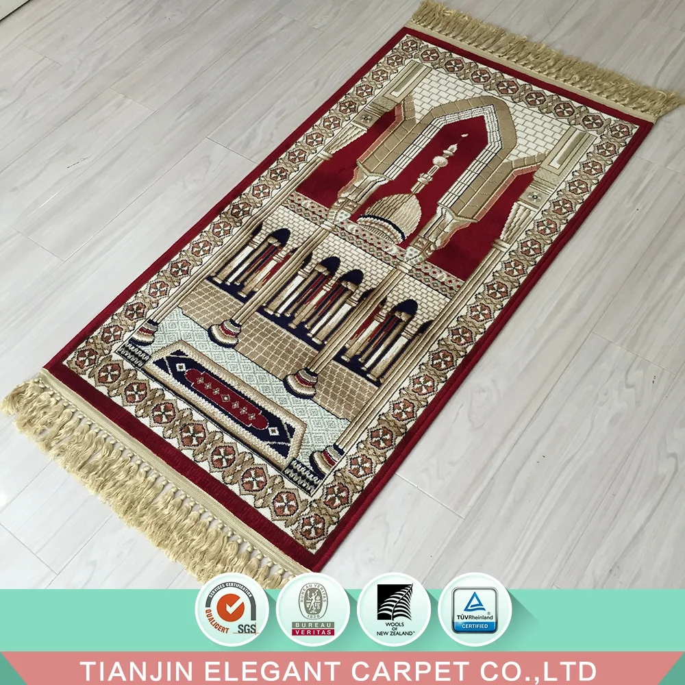 100% viscose machine made Islamic carpet muslim janamaz prayer mat for kids