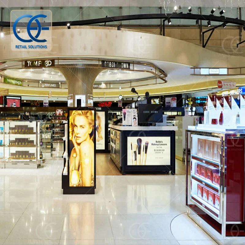 Mall Kiosk Perfume Display Stand Perfume Glass Display Stand For Perfumery Whole Shop Decor