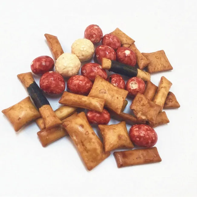 Traditional Delicious Rice Savory Cracker Mix No Frying Wrapped With Seaweed