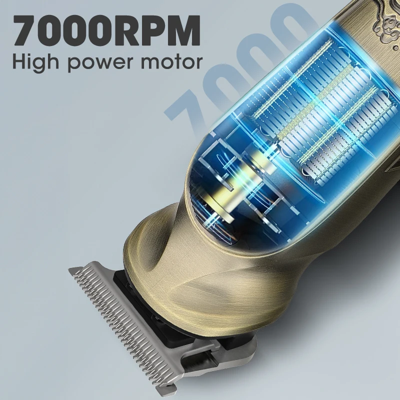 Lanumi 708 retro metal body multi grooming kit ipx6 waterproof 8-in-1 Men Grooming Kit LCD display beard hair trimmer With base