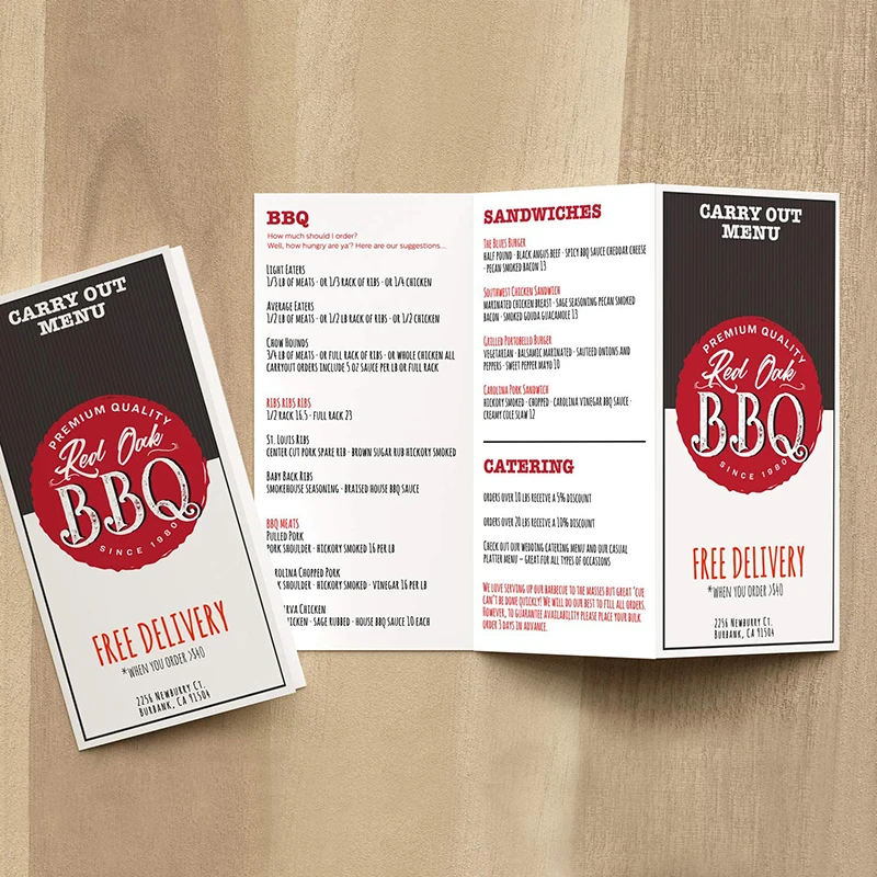 
Customized Menu Introduction Multipage Manual Custom Designed Advertising Folding Brochure 