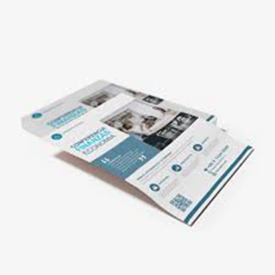 Full Color Custom Size Magazine/Flyer/Leaflet/Booklet/Postcards Printing Service Thickness optional folded brochure for business