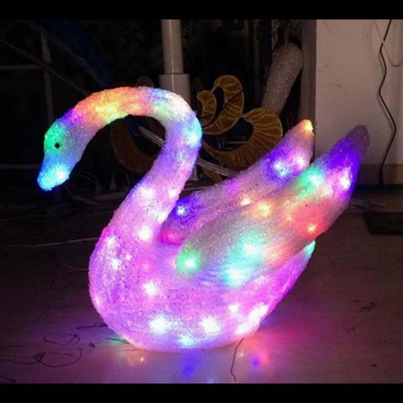 Acrylic holiday creations color change swan decorations led lighted goose Christmas decoration lights