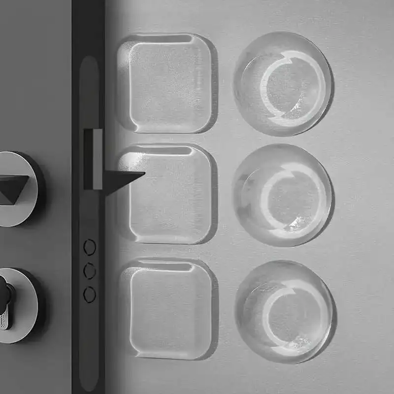 Clear Soft Silicone Wall Protector Self-adhesiver Door Handle Bumper Protective Plug Non-Slip Round Doors Stop Muffler