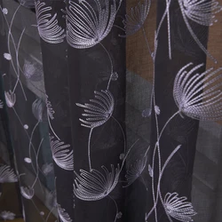 China Supplier Polyester Tulle Romantic Fancy Floral Sheer Embroidery Curtains