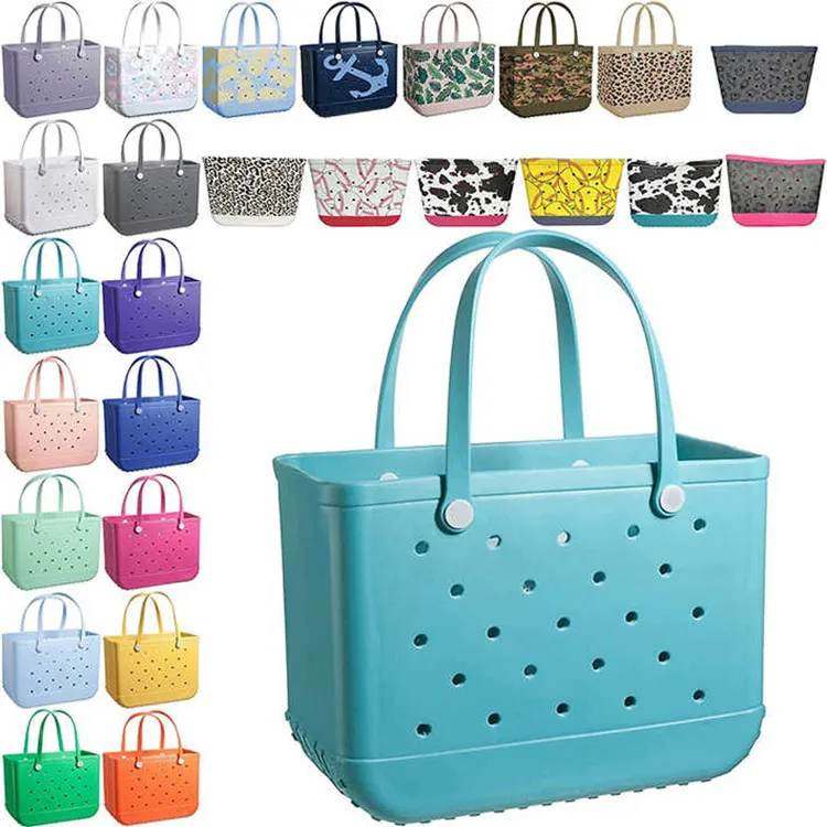 2023 summer Outdoor EVA Portable Travel Beach Tote Bag Waterproof Washable Sand Proof Rubber Beach Bag