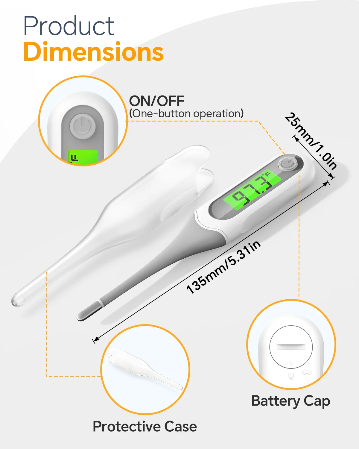 Top Selling Customized logo Print Household Medical Flexible Tip Waterproof Digital Baby Kids Oral Armpit Clinic Thermometer