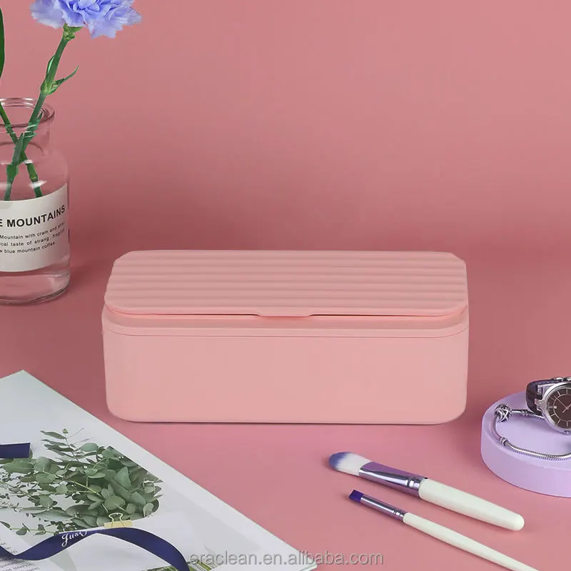 Newest Design Household Pink Cleaning makeup brush Machine Jewelry Watch Digital Ultrasonic Cleaner
