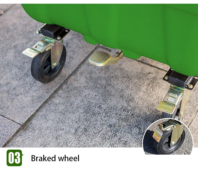 Suitable for Outdoor Sanitation in Residential Areas Garbage Collection by Handcart 400L  large garbage bins