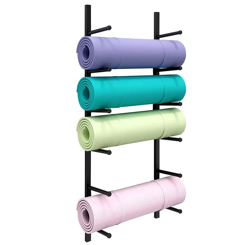 Wall Mounted Yoga Mat Storage Rack Gym Rack Fitness Equipment Storage Yoga Mat Holder Wall Mount Carpet Rack