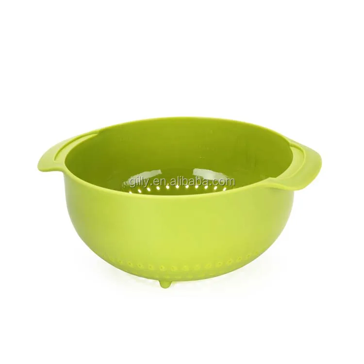 Kitchen use 9pcs compact food preparation set salad bowl set with measuring cups set colander stainless steel mesh sieve
