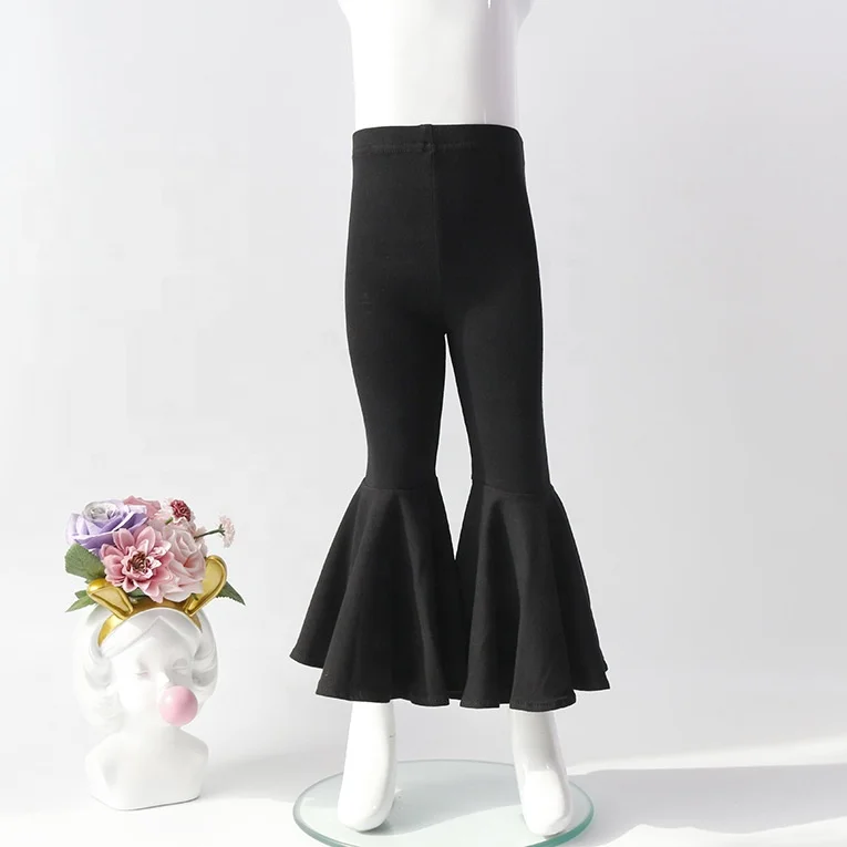  New style fall baby girls pants leggings wholesale kids boutique bell bottoms trousers