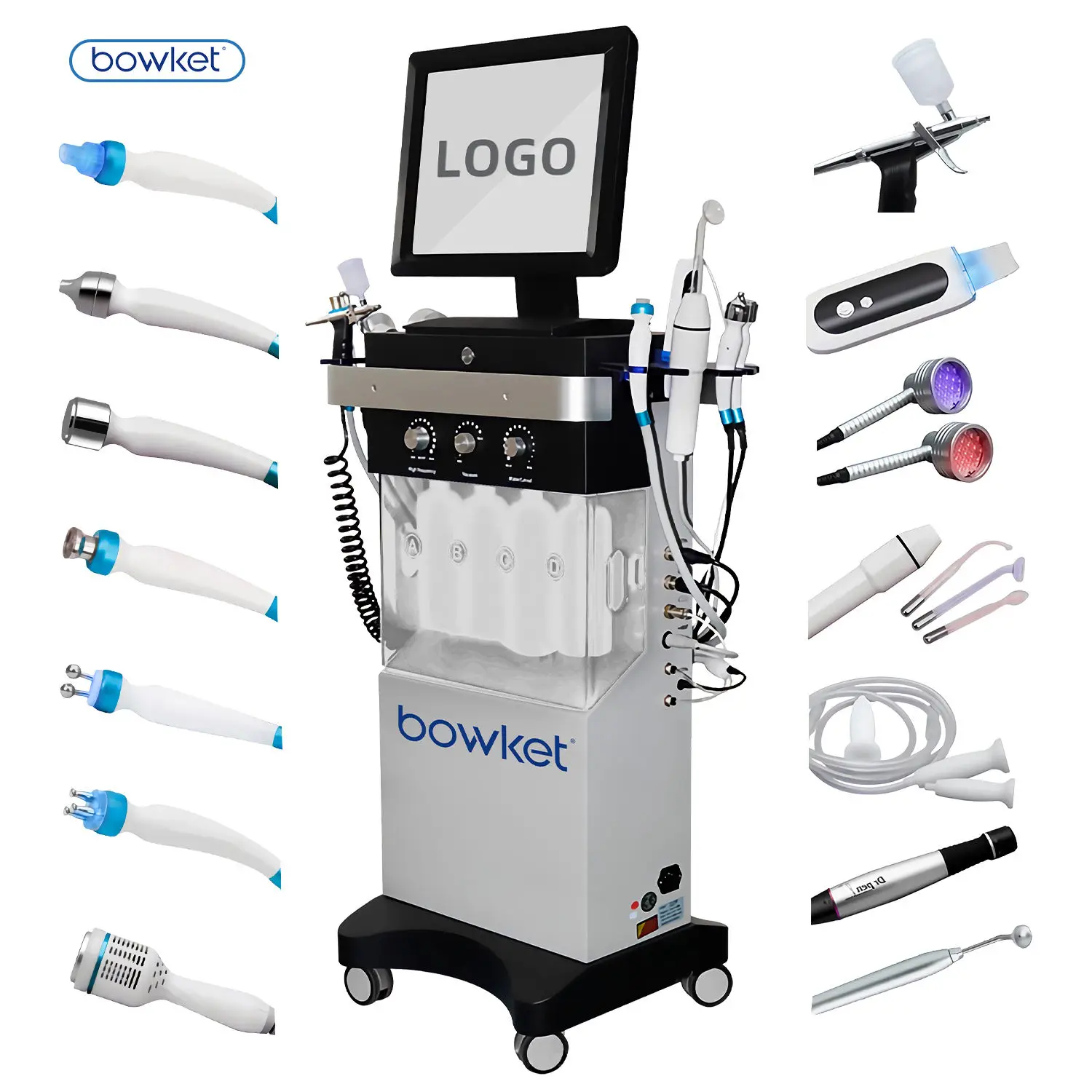 BOWKET 14 in 1 Diamond Microdermabrasion Aqua Peeling Wrinkle Removing Care Hydrodermabrasion Facial Machine
