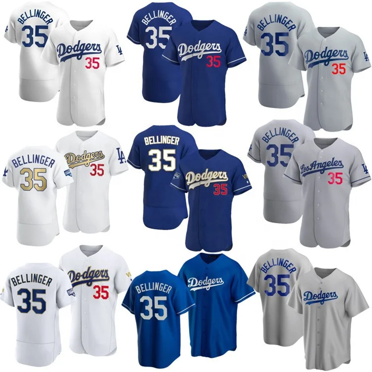 Оптовая продажа No MOQ 35 Cody Bellinger Los Angeles D odgers Youth Home Player Jersey белый темно-серый бейсбольный