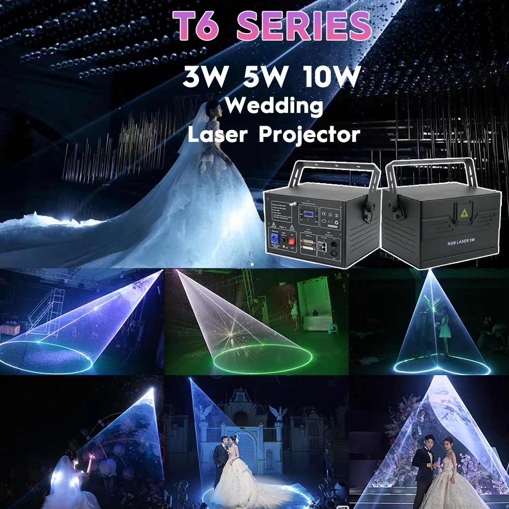 5W 10W Party dj disco RGB DMX ilda control 3D animation laser lights for wedding ktv concert night club laser projector