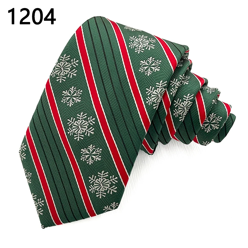 TONIVANI-65-1 Christmas Polyester Mens Fashion Neckties Woven Jacquard Tie