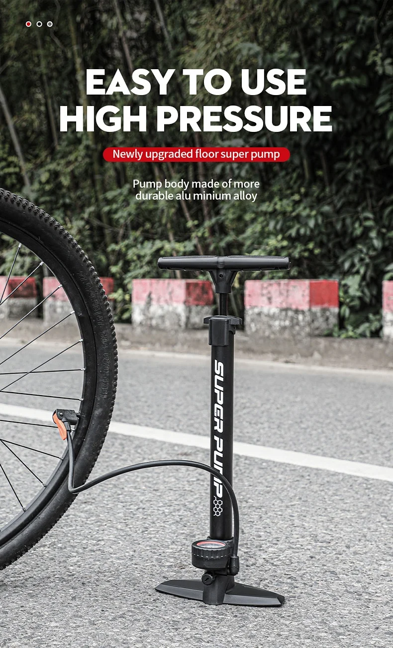 160PSI Hot Sale Cycling Air Bike Floor Pump Hand Tire Bicycle Pump With Pressure Gauge