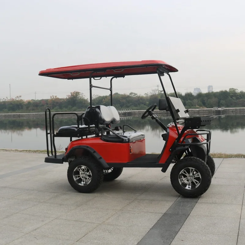 Professional off road 4 seater red electric golf cart with CE certification
