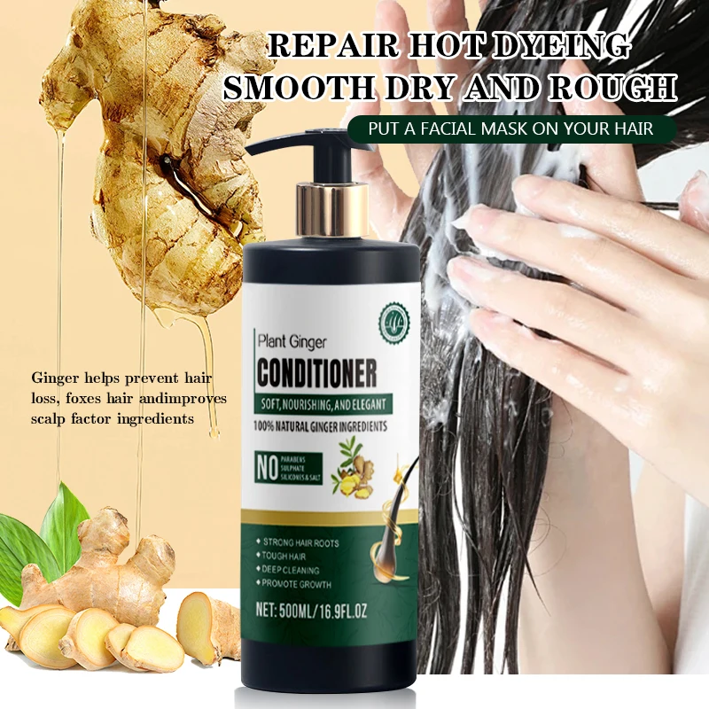 Organic natural ginger anti-hair loss shampoo 500ml conditioner set old ginger growth shampoo factory customized