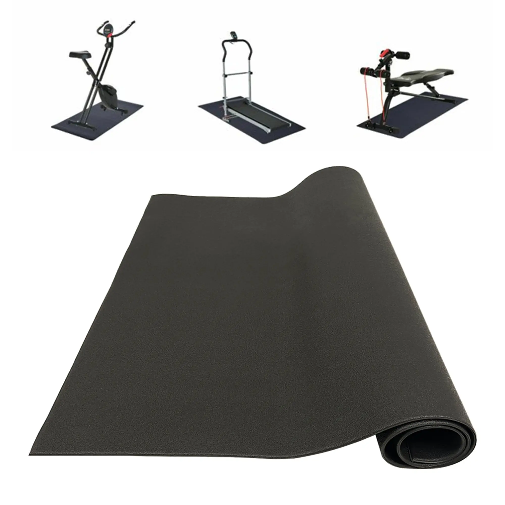 Durable Anti Slip Black Non Slip Wear Resistant Fitness Bicycle Sheet Mat Anti Slip PVC Rubber Flooring Mat for Bike Trainer