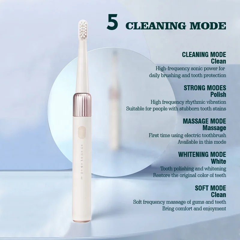 Портативная электрическая зубная щетка с 5 режимами