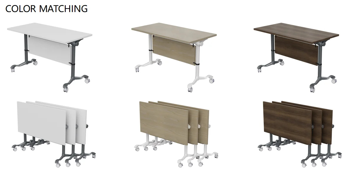 Office Furniture And School Desk Folding Foldable Training Room Table With Wheels