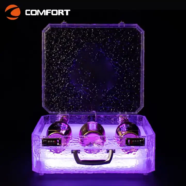 CUSTOM Illuminated Bottle Presenter Acrylic Led Display Suitcase Light Box