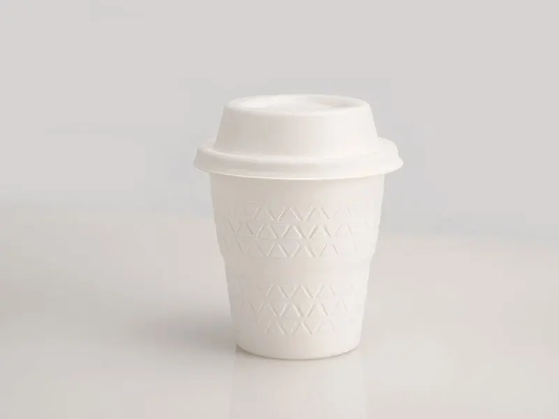 Disposable compostable eco sugarcane bagasse Biodegradable hot drink paper coffee cup with lid disposable biodegradable packaing