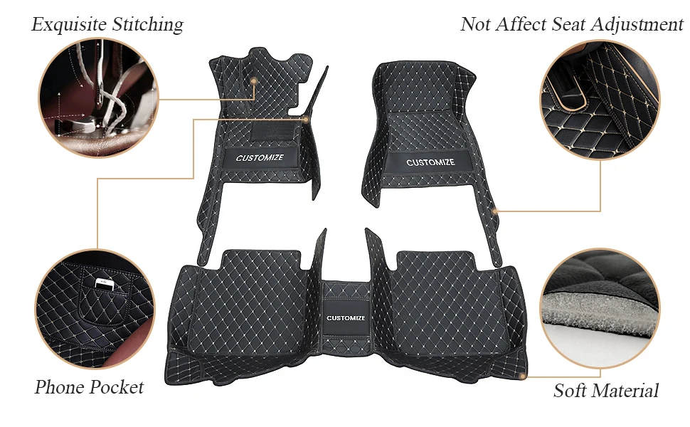 Waterproof Anti Skid Foot Carpet Accessories car floor mats for Kia/camry/civic/accord