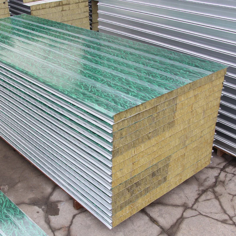 RocK wool 60-150 Kg/M3 Building Material Rockwool Wall Panel Rock Wool Board rock wool colour steel plate