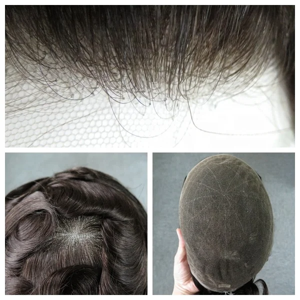 High Standard All French Lace Invisible Nature Hairline Toupee for Men