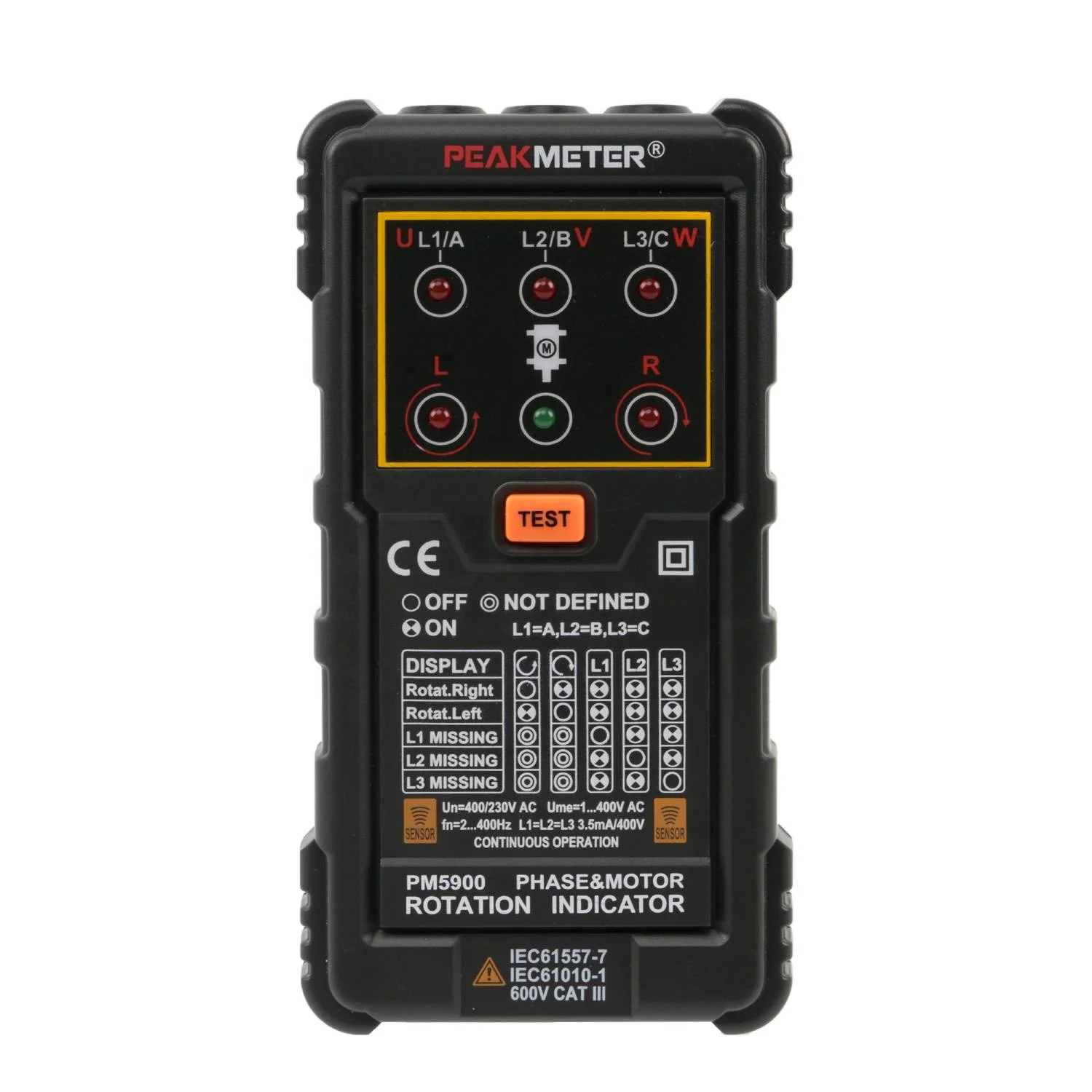 portable 3 Phase sequence and motor rotation indicator PM5900 with low price